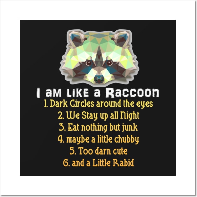 I am Like a Raccoon Wall Art by Pasfs0